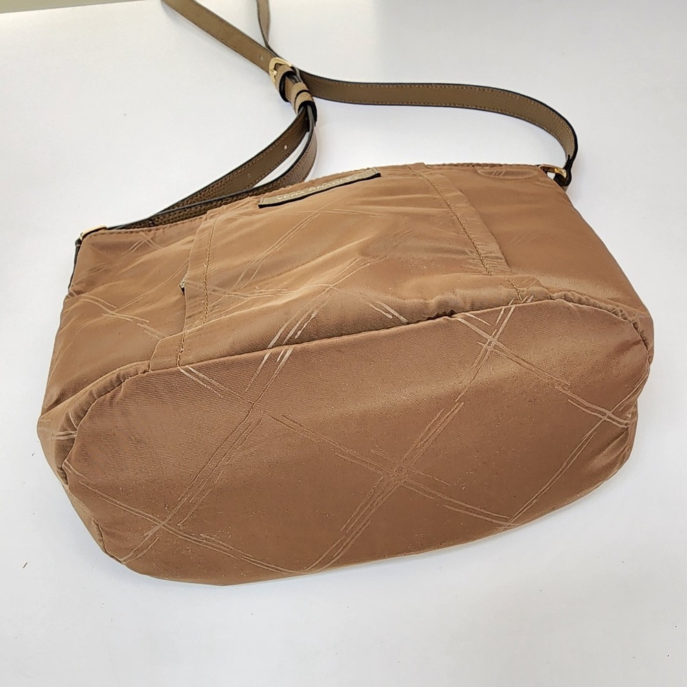 Vera Bradley Preppy Poly Crossbody Bag Tan Diamond Pattern Toast Bag - Picture 7 of 12